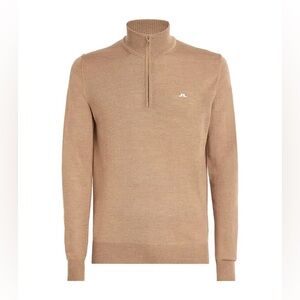 J.Lindeberg Men's Quarter Zip Kian 100% Merino wool Sweater